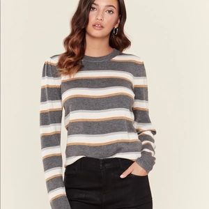 HEARTLOOM GRACE STRIPED PUFF SLEEVE STRIPED SWEATER